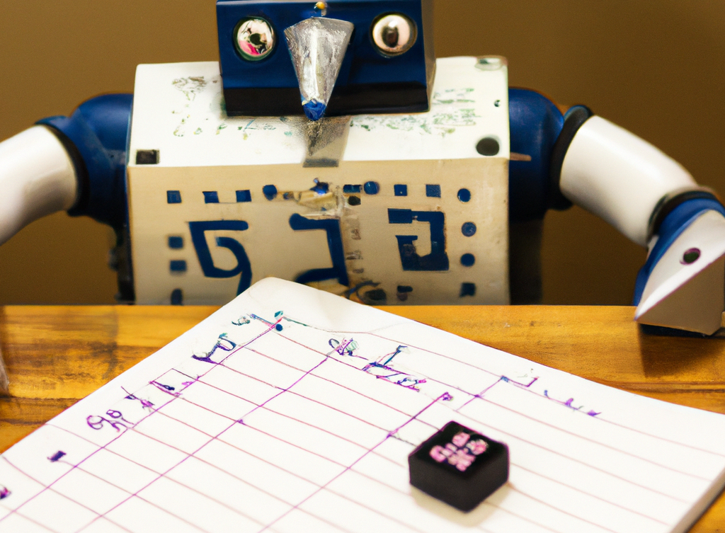 A robot taking notes on a game of dreidel (apparently)