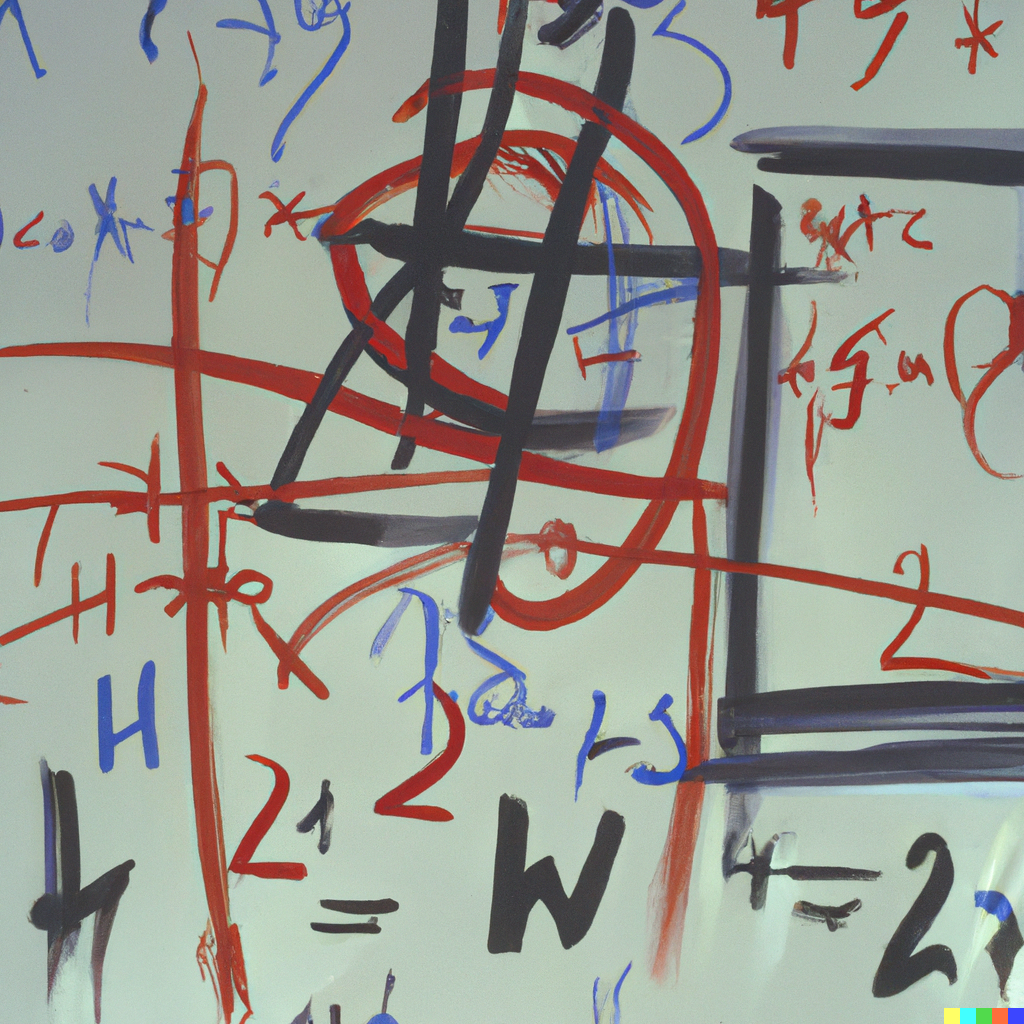 Cy Twombly painting of stats lecture, according to DALL-E 2