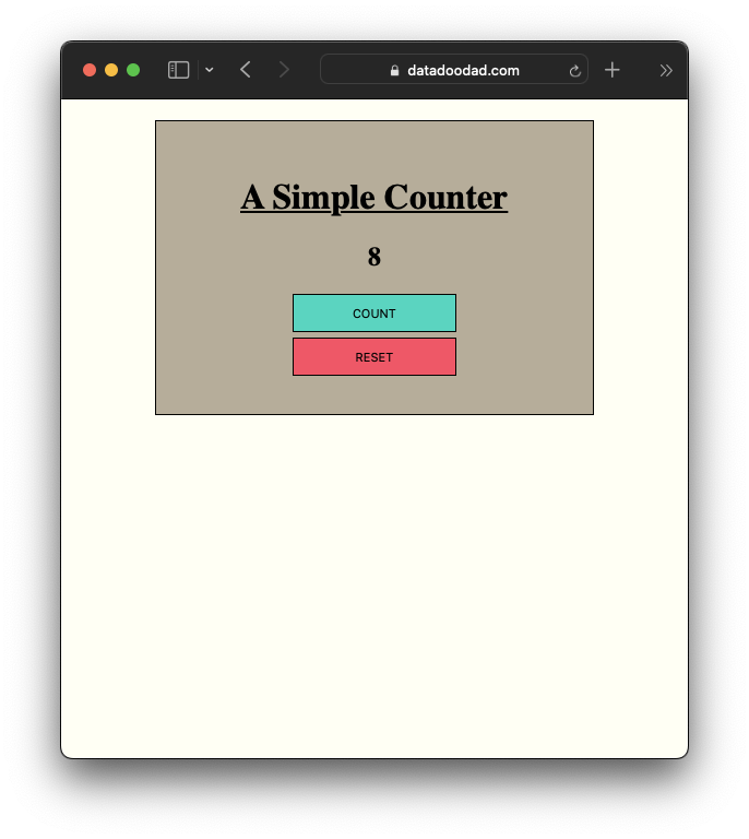 Screenshot of counter